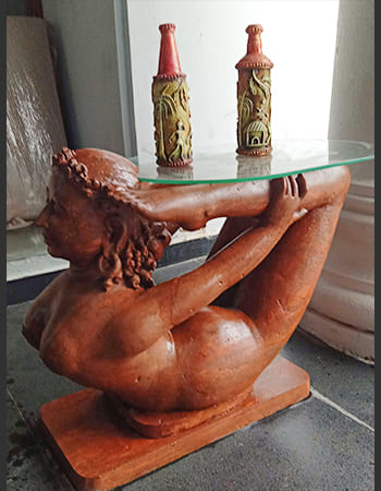 Elegant stone sculpture installation at luxury hotel entrance showcasing traditional craftsmanship